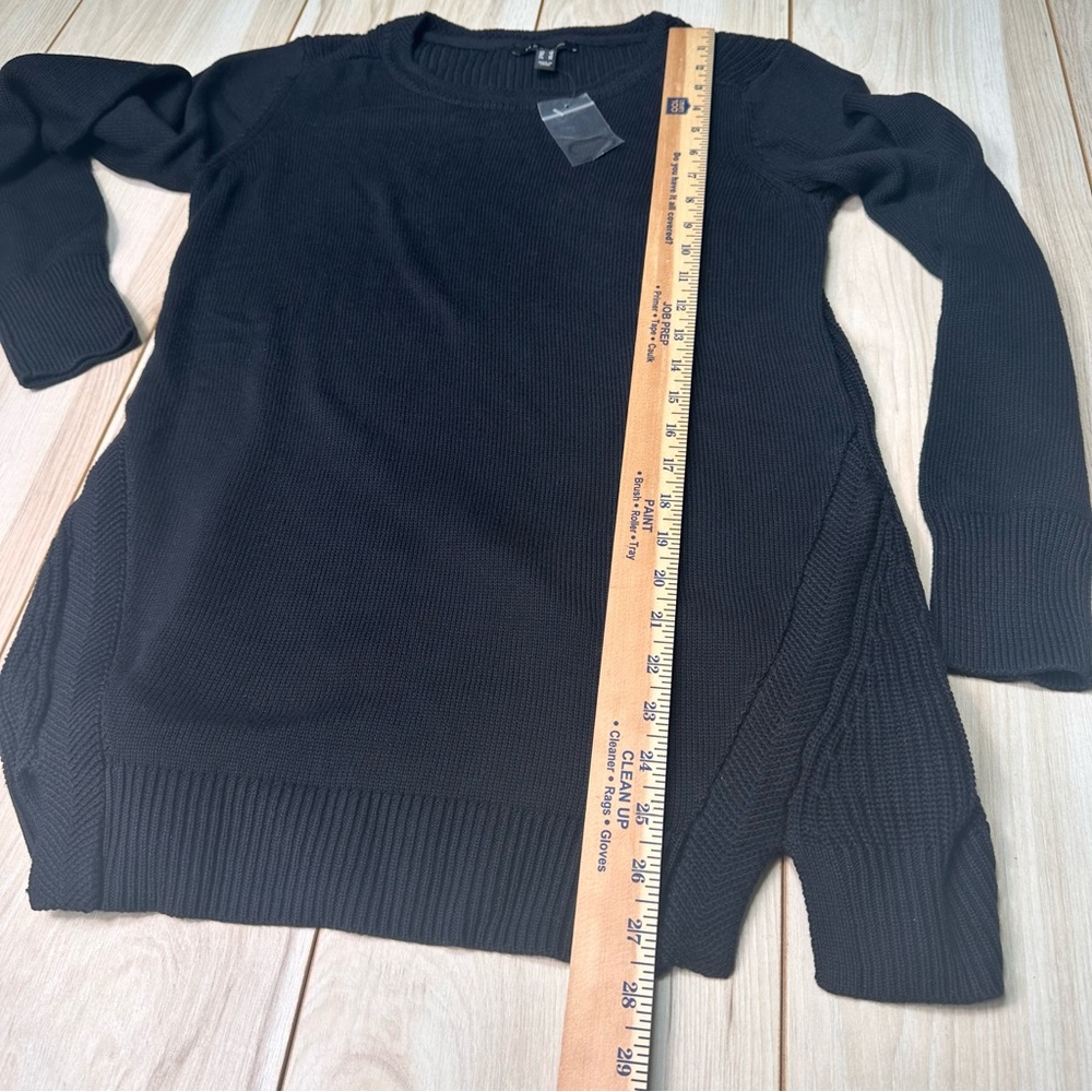 H by Halston Black Knit Pullover Sweater Womens Cotton Blend Size Small - Picture 12 of 14